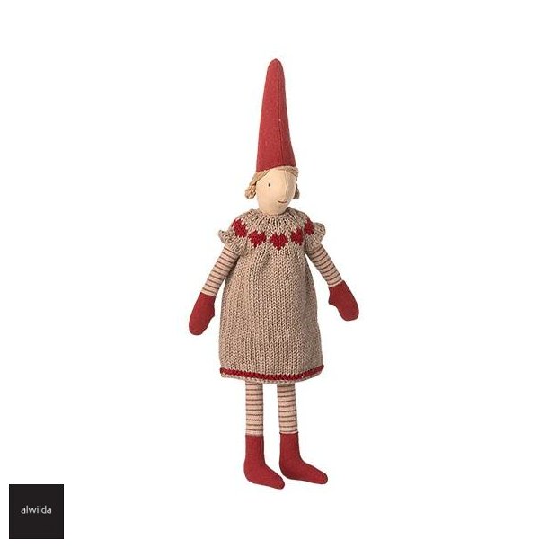 Nisse str. 2 /2025 - Pige 31 cm. -pige strik med hjerter