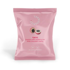 S�d lakrids med hvid chokolade & hindb�r