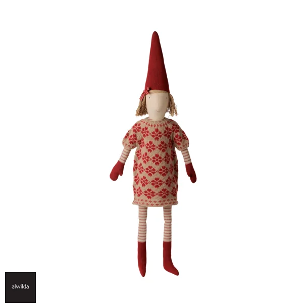 Maileg Pixy str. 5, pige i strik kjole, H: 84  cm. 2026 - KOMMER SNART