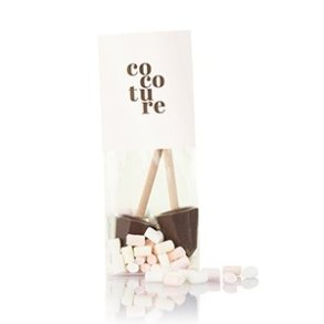 M�rk chokolade p� pind med mallows - lav din egen dejlige kop kakao