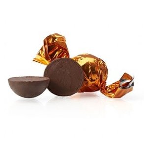 Chokoladekugle orange -70 %  m�rk chokolade med chokoladecreme