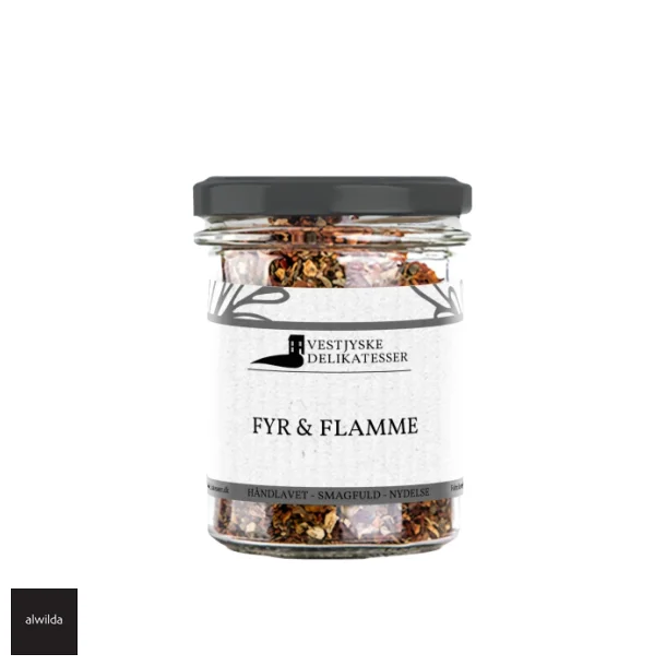 FYR &amp; FLAMME i glas, chili, stensalt, paprika,  peber, hvidlg - Vestjyske specialiteter