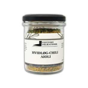 HVIDLG & CHILI AIOLI - Vestjyske specialiteter - hvidlg, lg, salt, persille, chili & ingefr,