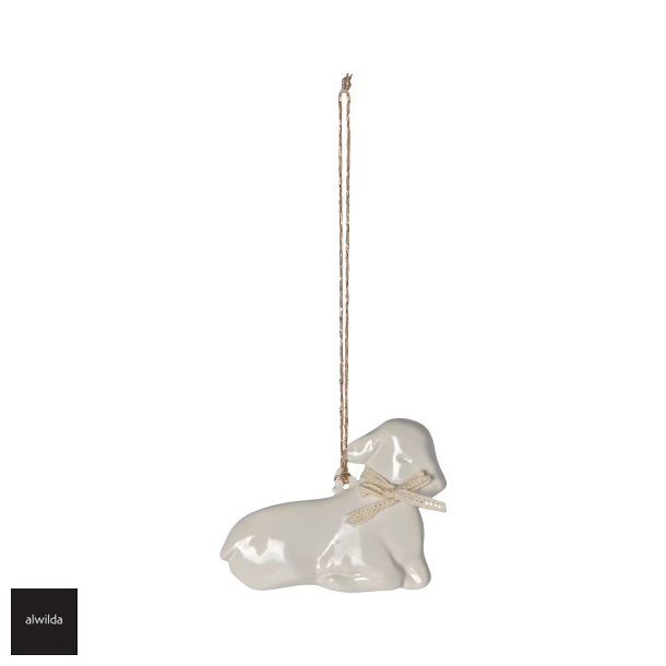 Maileg metalophng - lam rhvid, gul - 5x6,5 cm.  