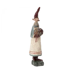 Noilly Noel no. 20 - Nisse med honningkagehus - Materiale: poly raisin Ml: ca h. 19 cm