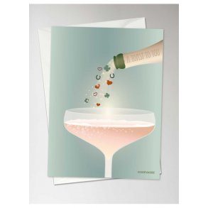Vissevasse kort - A toast for you, 10,5x15 cm. I foliepose