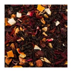 Sort te med �ble & orange ( hibiskus, hybenskaller )