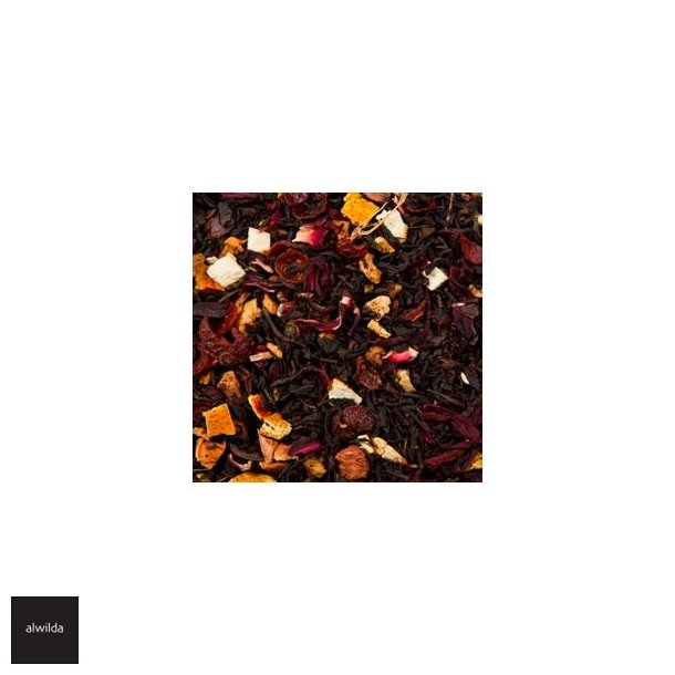 Sort te med ble, hibiskus, hybenskaller &amp; orange
