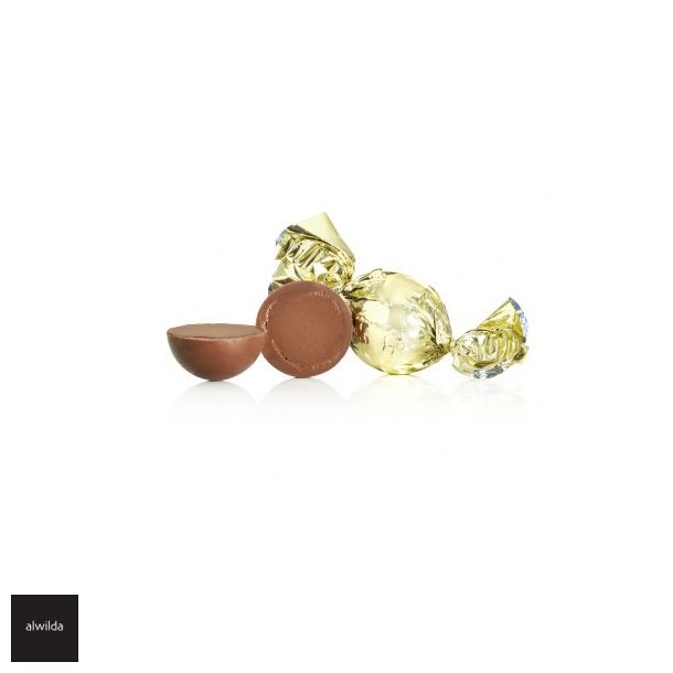Chokoladekugle,  guld - lys chokolade med nougat &amp; karamel