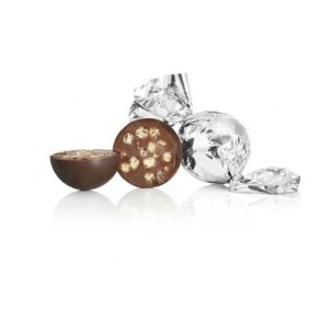 Chokokugle s�lv - m�rk chokolade og nougat med nougat & crunch 