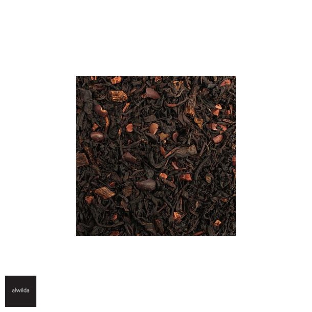Chokolade te - sort te med chokolade &amp; kakaostykker   