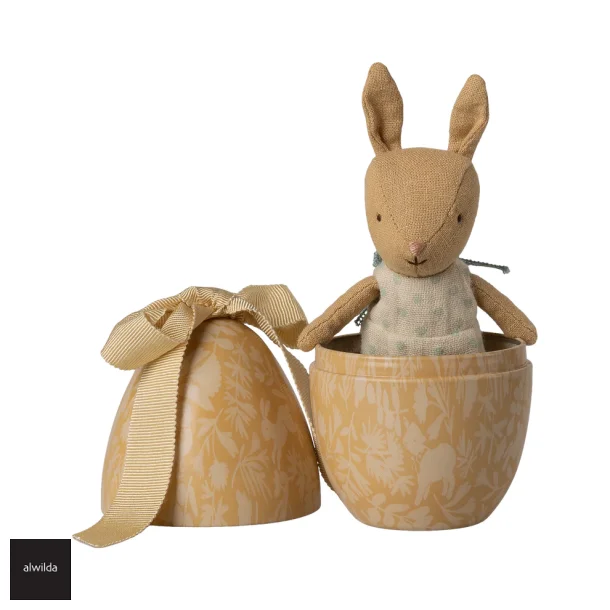  Maileg metal�g gul, med lille kanin, 2026 - 11x7x7 cm. 