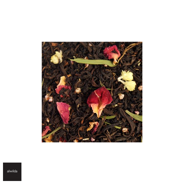 Farmors blomster te - sort te med rosenblade, bambusblade &amp;  lyngblomster 