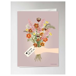 Vissevasse kort - from all of us, 10,5x15 cm. I foliepose med kuvert