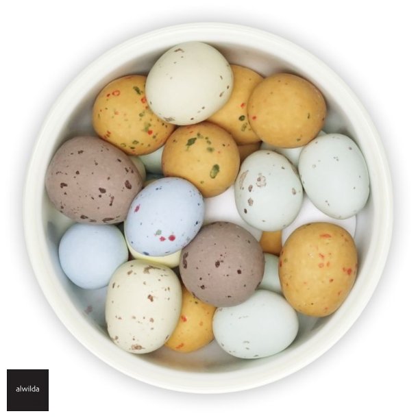 P�ske �g med marcipan &amp; chokoladetr�ffel med fransk drage� - pakket i spidspose med natursnor 