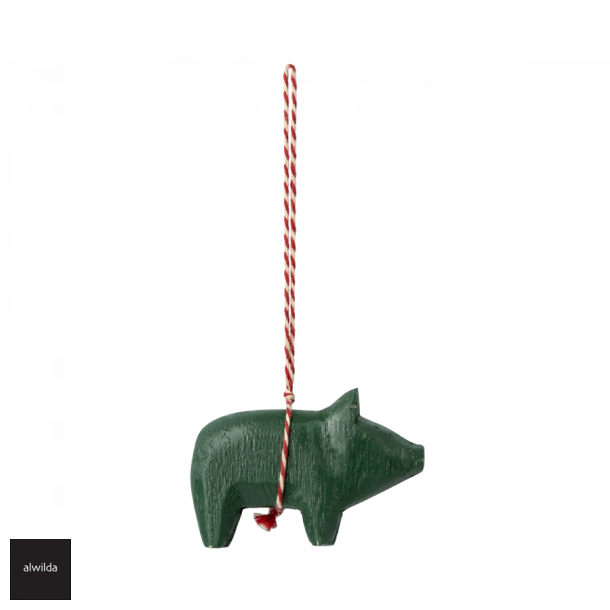 Maileg ophng, grn gris i tr - Hjde: 5 cm Bredde: 7 cm. - P VEJ HJEM