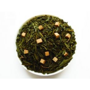 Grn te med hele karamelstykker & pebermynte 