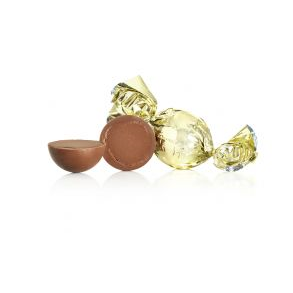Chokoladekugle guld - lys chokolade m. nougat & karamel