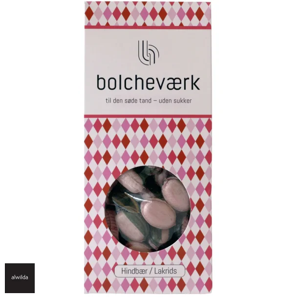 Sukkerfri bolsjer fra Bolchevrk med hindbr &amp; lakrids 