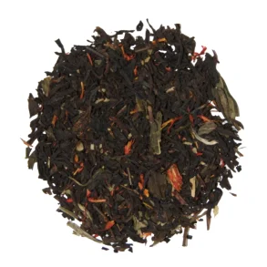 Sort, grn & hvid te med abrikos, kokos, kvdeolie & salflor