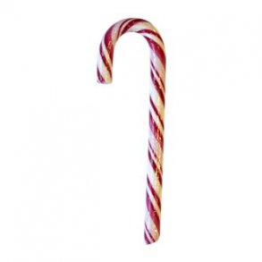 Julestok  med pebermyntesmag - rd/hvid stribet. 12 cm. lang, 12 g pr. stk. Indpakket.