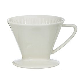 Kaffetragt porcel�n, cremefarvet - H:9 cm. B: 15 cm.