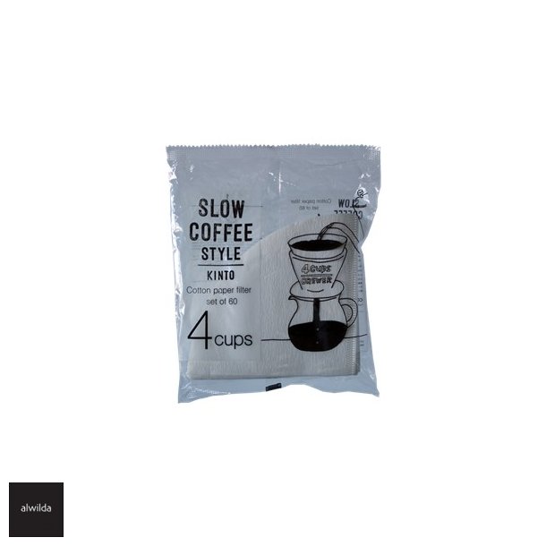 Kinto kaffefilter - 4 kop. klorfri. pakke m. 60 stk.