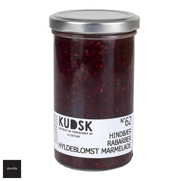 Hindbr, rabarber &amp; hyldeblomst marmelade