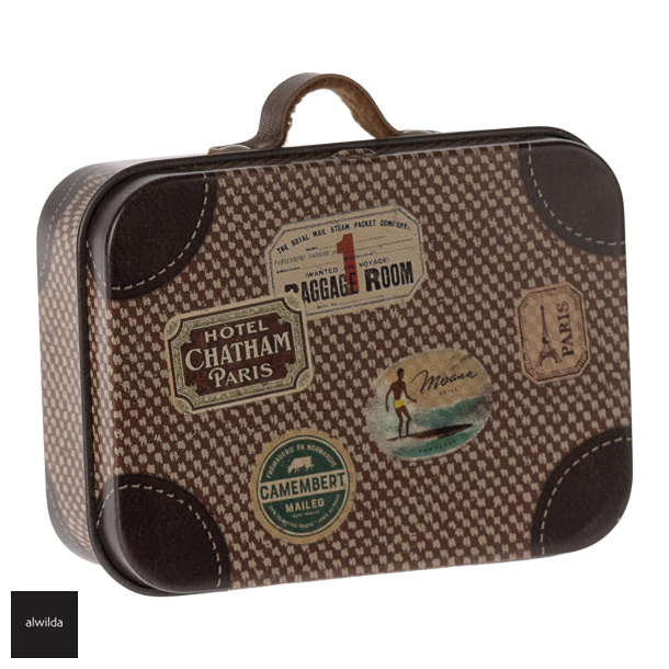 Kuffert micro brun , 6,5x-7,5 cm. - Til sm gaver, pengegaver, gavekort &amp; opbevaring 