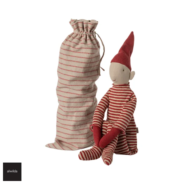 Maileg langbenet nisse med magnet i hnderne. inkl. pose. 53 cm.