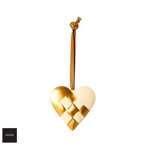 Maileg ophng guld metalhjerte - Hjde: 6 cm Bredde: 6 cm 
