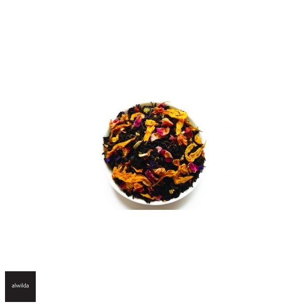 Sort te med mango &amp; passionsfrugt &amp; blomster ( Hawaii blomst )