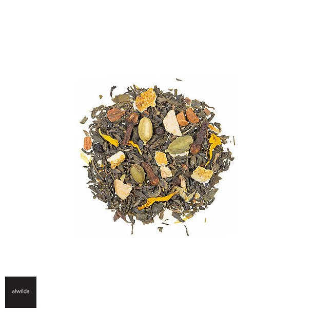 Middelfart te - KOLOGISK grn te m. passionsfrugt, ingefr, orange, let kanel &amp; peber