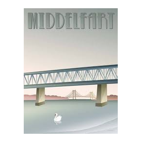 Vissevasse - poster, MIDDELFART,  15x21 cm.