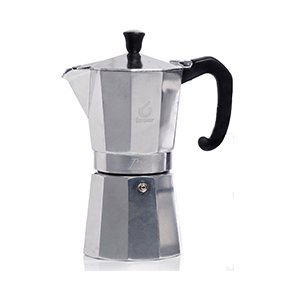 Miss Mokka, espressokande Forever i aluminium  komfur & gas. 9 kop.
