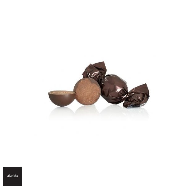 Chokoladekugle, mrkebrun - Mrk chokolade med nougat &amp; mint