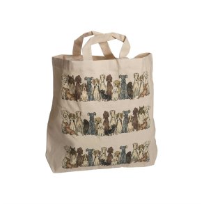 Bomulds net med hunde - 42x48x10 cm  - KOMMER SNART IGEN