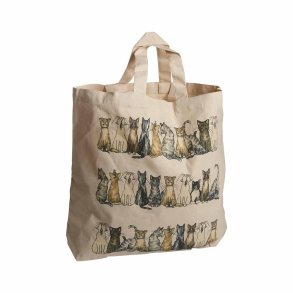 Bomulds net med katte - 42x48x10 cm - KOMMER SNART IGEN