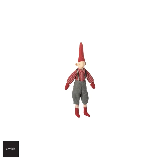 Nisse str. 2 /2025 - dreng 31 cm. - stribet skjorte &amp; seler