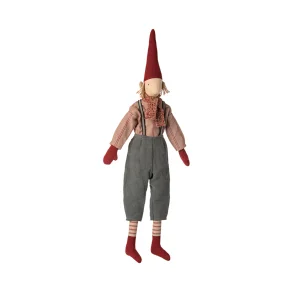 Nisse str. 4 /2025 - dreng 60 cm. - striben skjorte & selebux 