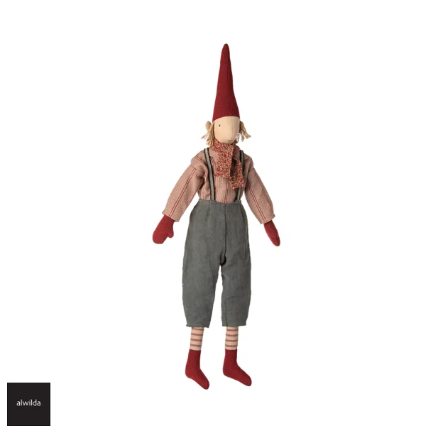 Nisse str. 4 /2025 - dreng 60 cm. - striben skjorte &amp; selebux 