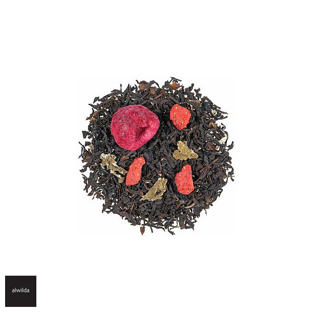 KOLOGISK br te - sort te med hyldebr, jordbrstykker, hindbr &amp;  hindbrblade 
