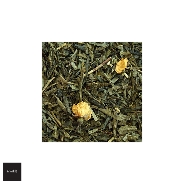 Grn te med gule rosenknopper &amp; citron (frisk &amp; let sdlig