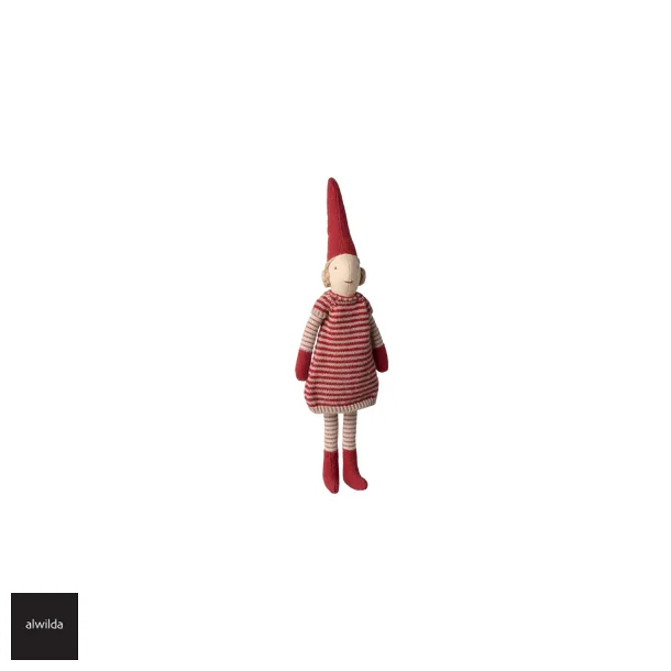  Nisse, str. 1 /2025 - Pige med magnet 26 cm. - Strikket kjole