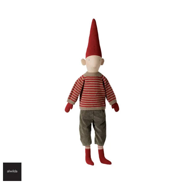 Maileg, Pixy 5 Nissedreng str. 5 /2026 -  84 cm. - strik bluse med striber - KOMMER SNART