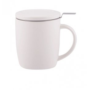 Plint krus m. lg & si, mat hvid - H: 11 cm Dia: 9 cm Rumindhold: 450 ml 