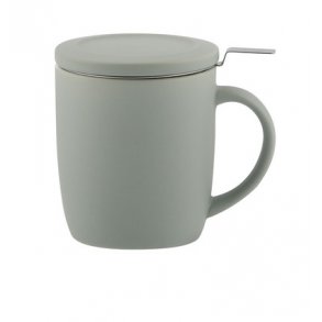 Plint krus m. lg & si, mat lys grn - H: 11 cm Dia: 9 cm Rumindhold: 450 ml