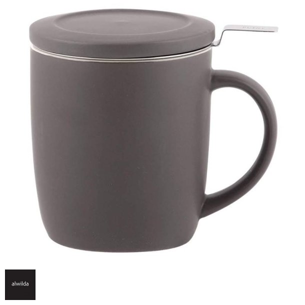 Plint krus m. lg &amp; si, mat almost black - H: 11 cm Dia: 9 cm Rumindhold: 450 ml 