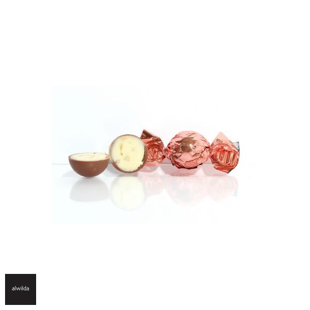 Chokoladekugle kobber - lys chokolade med nougat,  rom &amp; lime  