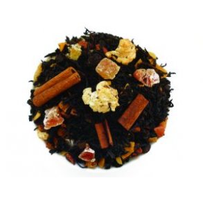 Snemandsteen - sort te med ble, papaya, ananas, kokos, mandler,& popcorn